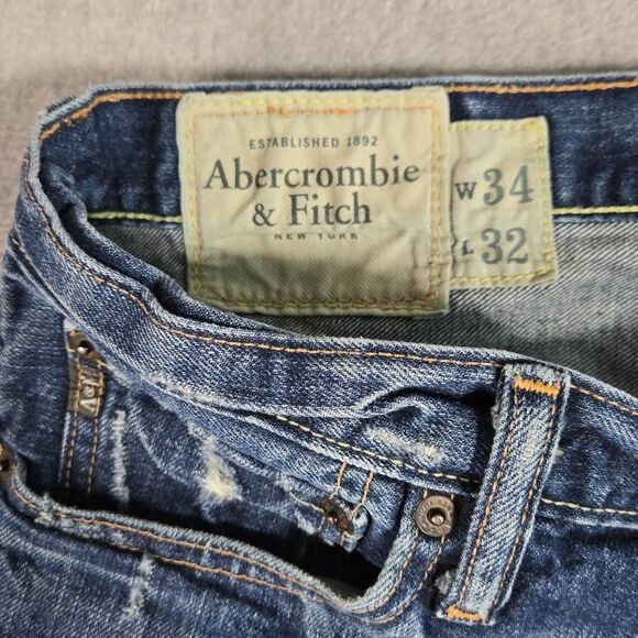 Abercrombie fitch jeans bootcut Baxter low Rise Slim Boot 34x32(31) Grunge - Picture 4 of 11